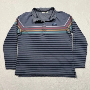 L.L Bean Soft Cotton Rugby Pullover Polo Herren mittelblau gestreift Langarm - Bild 1 von 9