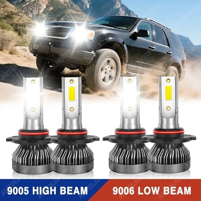 Combo de faros LED para Ford Expedition 2003 2004 2005 2006 - 4x 9005 9006 Foto 1 de 4