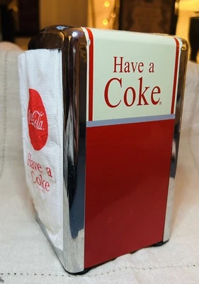 Dispensador de servilletas vintage Coca Cola "Have a Coke" ¡con servilletas! Retro Metal 1992 Foto 1 de 4