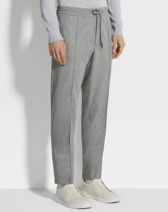 Pantaloni da jogging ZEGNA '15MILMILMIL15' lana superfine grigio mélange 46 IT/XS $1750+ - Foto 1 di 22
