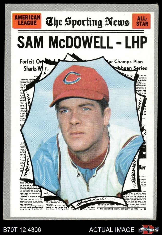 1970 Topps #469 Sam McDowell All-Star Indians 5 - EX - Image 1 of 1