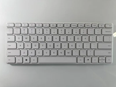Microsoft Designer Compact Bluetooth Keyboard Glacier White Wireless USED - Image 1 of 2