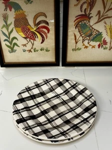 2er Set PIER 1 Bradford Buffalo Check 8,5" Salatteller schwarz & weiß kariert - Bild 1 von 4