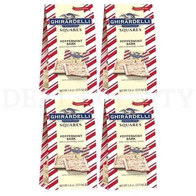 Ghirardelli Chocolate Squares Limited Edition Peppermint Bark 5.4oz Lot of 4
