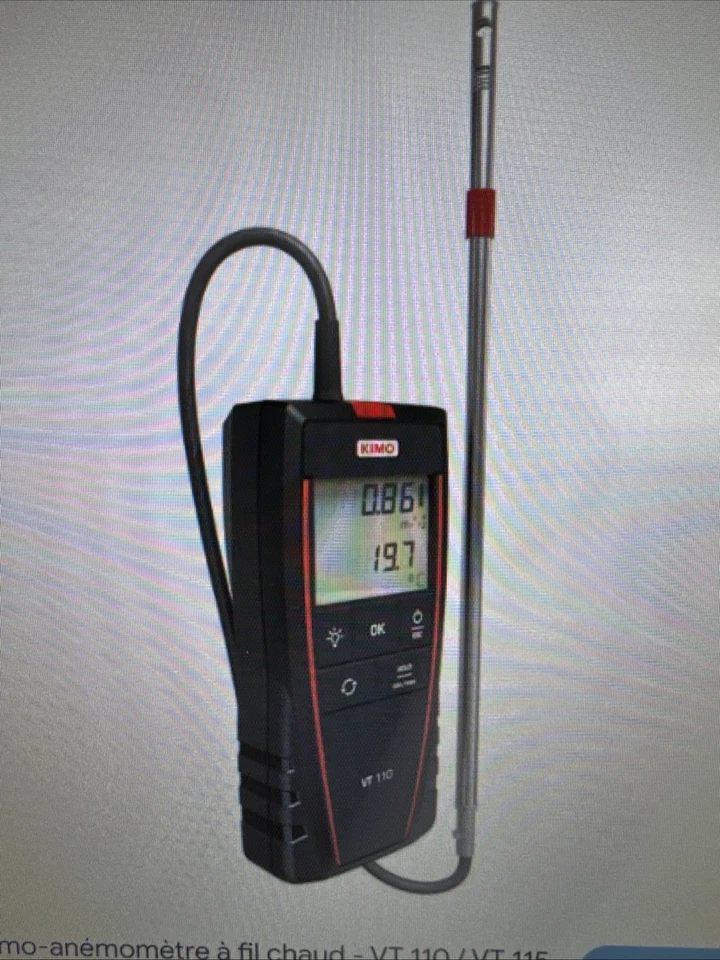 Thermo-anémomètre à fil chaud KIMO SAUERMANN VT 110 NEUF - Photo 1/1