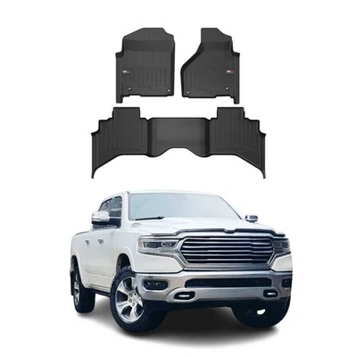 OMAC Premium Floor Mats for RAM 1500 / 1500 Classic Quad Cab 2012-2024 3Pcs - Image 1 of 4