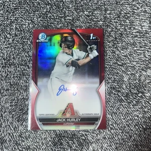 2023 Bowman Chrome Red Refractor /5 Jack Hurley #CDA-JH Auto - Picture 1 of 4