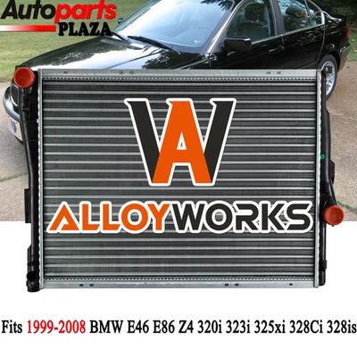 Aluminum Core Radiator Fit 1999-08 BMW E46 E86 Z4 320i 323i 325xi 328Ci 328is Foto 1 de 4