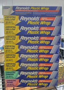 9- Vintage Reynolds Plastic Wrap Rose Clear Green Yellow 100 Sq Ft Sealed NOS  - Picture 1 of 4