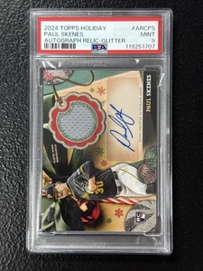 Paul Skenes RC PSA 9 20/25 2024 Topps Holiday Autographed Relic Card Glitter - Picture 1 of 2