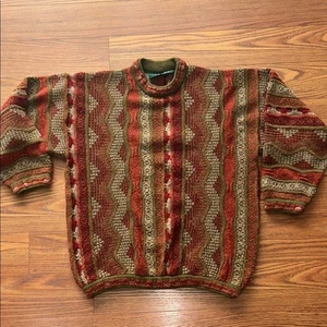 Maglione Vintage Lana Tundra Canada Texturizzato L Colori Autunno Maglia Rialzata Pullover - Foto 1 di 10