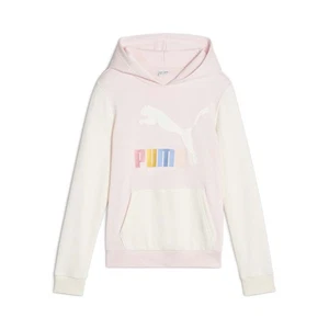 PUMA Classics Multicolor Logo Pullover Hoodie Youth Girls Size XS  Casual Outerw - Picture 1 of 2