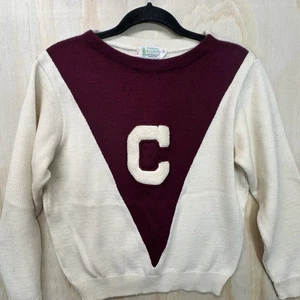 Vtg Octonek Letterman Sweater Wool Sz38 - Picture 1 of 8