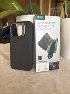 iPhone 16 Pro ESR Case Kickstand Black Silicon MagSafe with 3 Screen Protectors - Picture 1 of 5