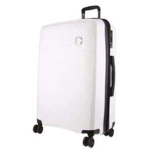 Monaco Checked Luggage Bag Travel Carry On Suitcase 75cm (124L) - White - Picture 1 of 8