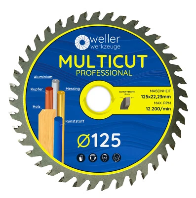 WELLERWERKZEUGE Profi MULTICUT Sägeblatt Kreissägeblatt Kapp alle größen Holz/Metalle Ø50-315mm