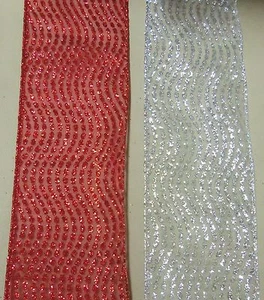 5 yards of SHEER GLITTER WAVY WIRE EDGE RIBBON 2 1/2" w (choice of 2 colors) - Picture 1 of 3