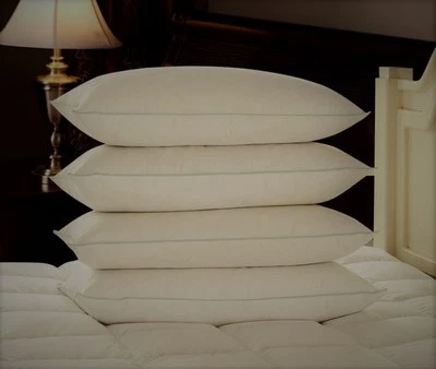 FOUR PACK EXTRA FILLED DELUXE SUPER BOUNCE BACK PILLOWS - 4 BEDDING SET, 2 PAIRS