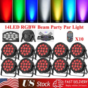 14 LED Par Light DMX RGBW Stage Lighting Sound Activated Wash Lights With Remote - Picture 1 of 7
