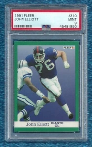 Fleer #310 John Elliott 1991 PSA 9 como nuevo Pop 1 ninguno superior gigantes de Nueva York - Imagen 1 de 1