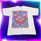 T-shirt caricature vintage 1996 Detroit Red Wings Rushin to The Cup