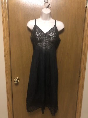 VESTIDO LENCERÍA COMPLETO VINTAGE ARISTOCRAFT talla 36 caprichoso gótico encaje negro z22 Foto 1 de 4