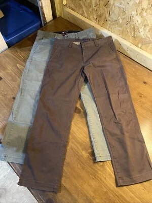 Calça Allen Solly cáqui (2) marrom/oliva Smart Slum Stretch 33-34x26 - Imagem 1 de 4