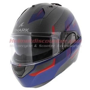 Shark EVO ES Kryd Matt Silver Blue Red ABR Motorcycle Helmet, Fast 'N Free Ship - Bild 1 von 10