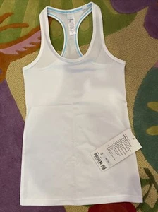 NWT 10 Yr IVIVVA KEEPURCOOL RACER BACK LUON WHITE BLUE REVERSIBLE TANK TOP GIRLS - Picture 1 of 4