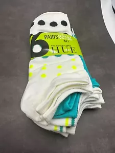 Hue Microfiber Liner Socken - 6er Pack - One Size - Opal & Day Glo - Neu mit Etikett - Bild 1 von 3
