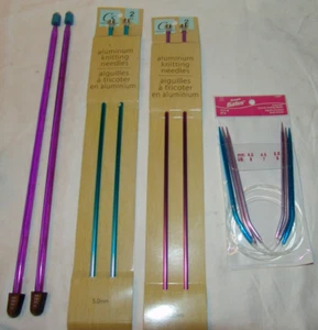 Lote Nuevas Agujas de Tejer Aluminio 5.0mm 4.5mm 8mm Circular Tejido Bates - Imagen 1 de 5