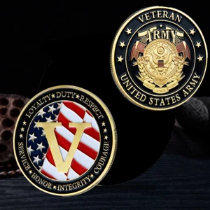 Gift Coin Veterans Challenge Collection Army LOYATY DUTY RESPECT United States - Picture 1 of 7