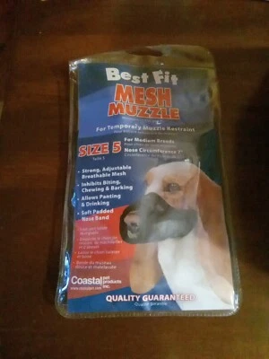 Hocico de malla costera para perro talla 5 fácil de poner mejor ajuste aseo suave Foto 1 de 4