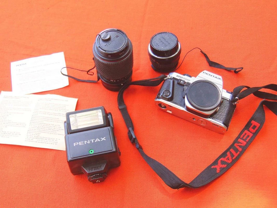 Pentax Super Program Camera with Lenses and Flash KW - Image 1 of 4