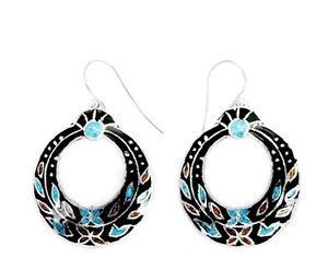 Orecchini in argento sterling 925 con smalto fatto a mano - SSEE009 - Foto 1 di 1