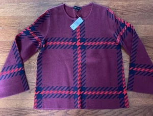 New Ann Taylor Women's Size Medium Wool Blend Burgundy Red Sweater  - Picture 1 of 10