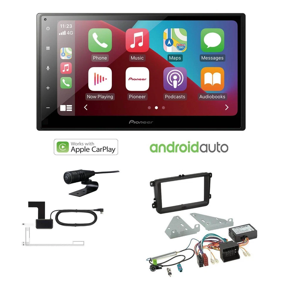 Pioneer Autoradio Apple CarPlay für Volkswagen VW T5 Transporter rund Canbus