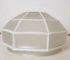 Vintage Ersatzglas Lampe satinglas Opalglas achteckig octagon weiß abgesetzt