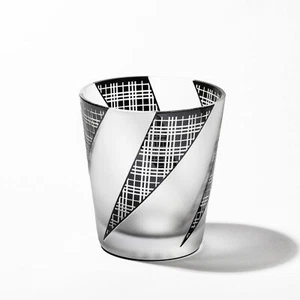 Edo Glass Black Komon Misuji lattice Tenkai old glass Hand TABURO KOBO JAPAN - Picture 1 of 4