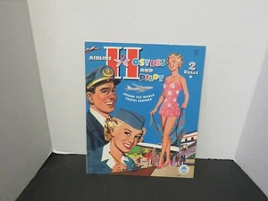 1962 AIRLINE HOSTESS and PILOT Paper Doll Book - MERRILL - UNCUT ORIGINAL - Foto 1 di 3