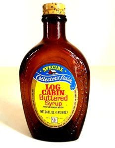 Vintage Blockhaus Sammler Flachmann Benjamin Franklin Butter Sirup Glasflasche - Bild 1 von 7