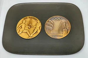 Olympische Medaille Tokio 1964 doppelseitiges Deko Tablett Vintage - Bild 1 von 13