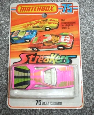 Matchbox Superfast #75 Alfa Carabo Pink DIECAST CAR & Protecto Pack - Image 1 of 3