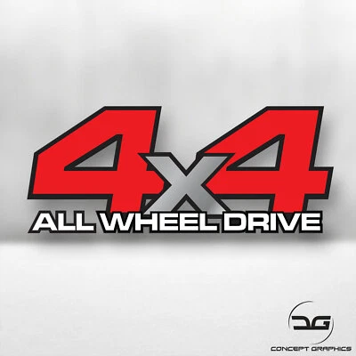 CONCEPT GRAPHICS Calcomanía adhesiva de vinilo 4x4 tracción total todo terreno AWD deriva ventana coche parachoques