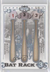 2022 Leaf Lumber Bat Rack 3 Relics Platinum /6 Richie Ashburn Kiki Cuyler HOF