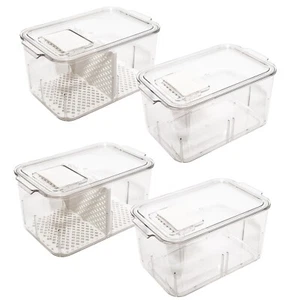 Acrylic Vegetable Fruit Storage Container Stackable Fridge Food Organizer Box - Picture 1 of 18