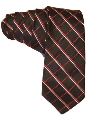 Corbata ajustada a rayas negra roja/blanca J. Ferrar para hombre usada L 60" W 3 1/2" Foto 1 de 3