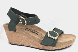 BIRKENSTOCK Papillio Soley GREEN Ring Buckle Wedge Sandal Size 40 US 9-9.5 NWOB* - Picture 1 of 11