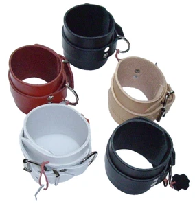 Leder-Armband breit weiss 26,5 x 6,5 cm Schmuck-Armband mit Rollschnalle D-Ring - Bild 1 von 5