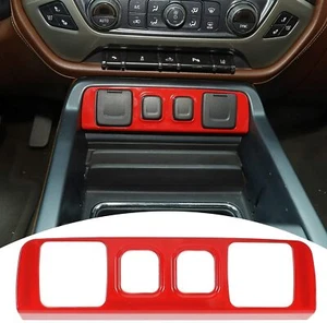 Center Power & USB Socket Panel Trim Cover For Chevrolet Silverado 2014-2018 Red - Imagen 1 de 8